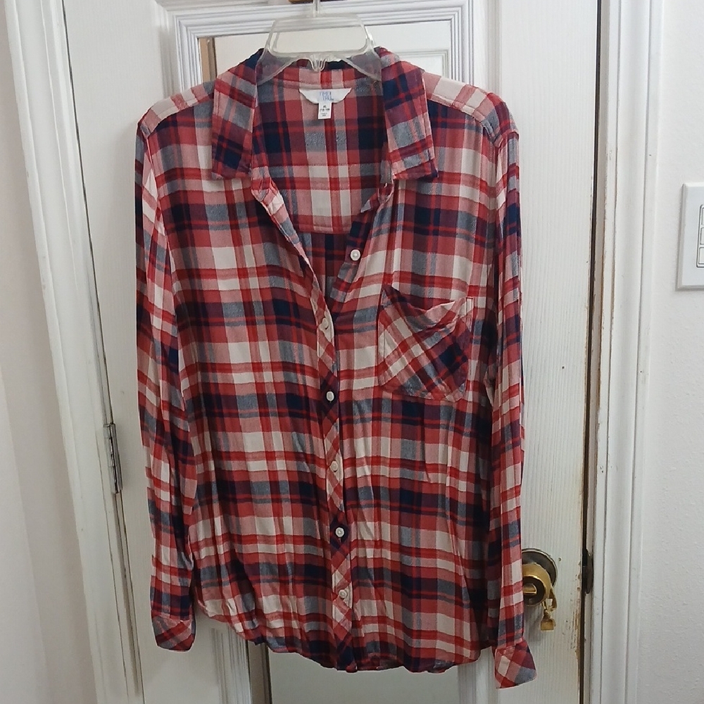 Red and Blue Plaid Shirt Size XL